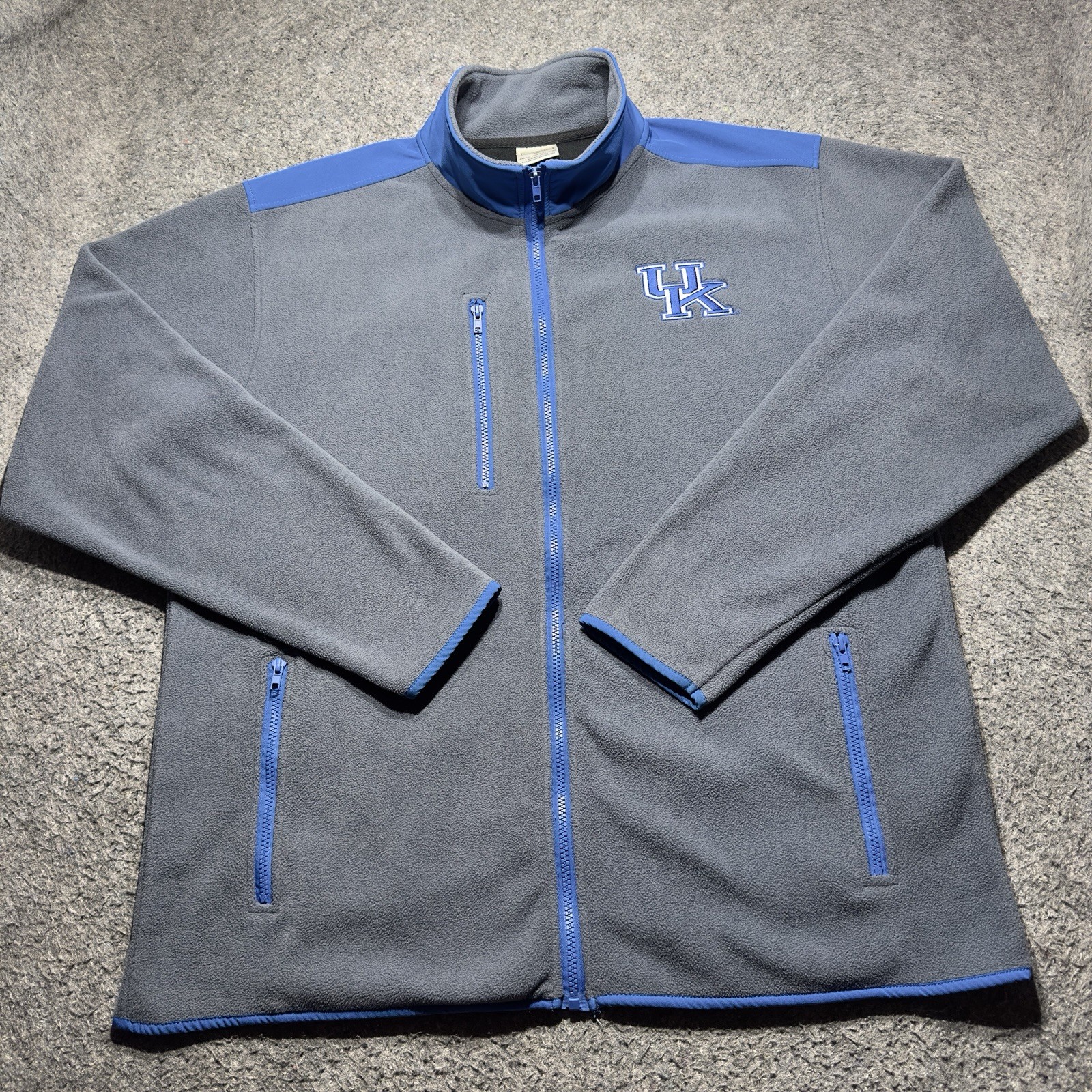 University of Kentucky Fleece Jacket Mens XXL Gray/Blue Full Zip Logo BMOC Sport