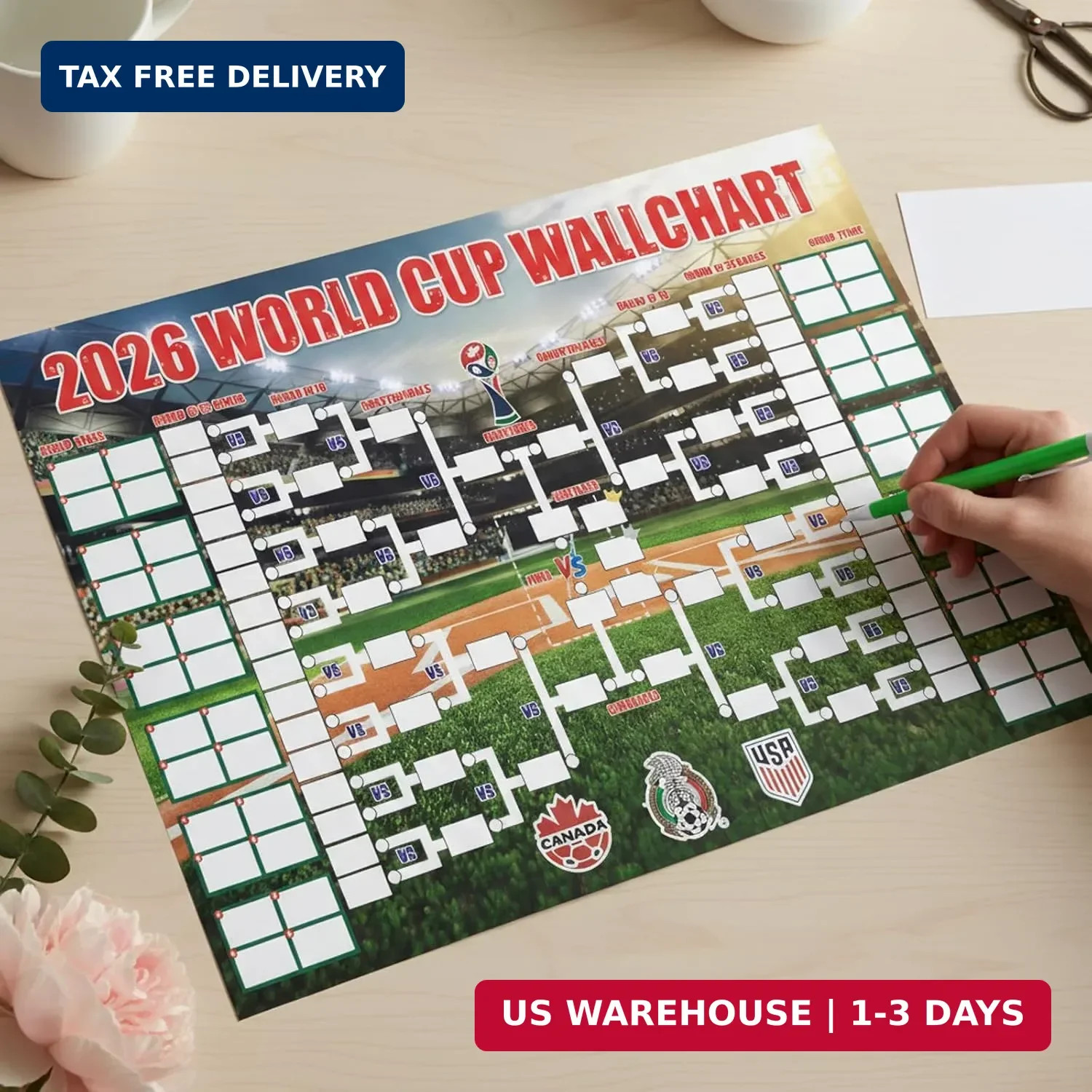 World Cup Schedule Poster&Final Round 48-Team Collection Showcase 2026,2-in-1 Do