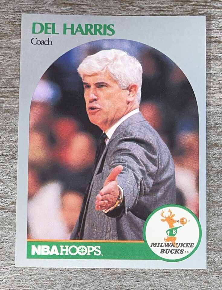 Del Harris 1990-91 NBA Hoops Coach Bucks #319 *603*