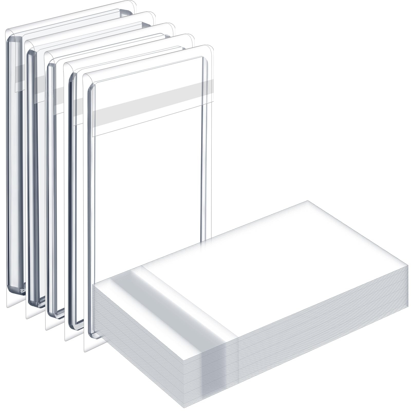 300 Pcs Resealable Team Bags for Trading Cards Holders 35-130pt, Fit Card Sleeve