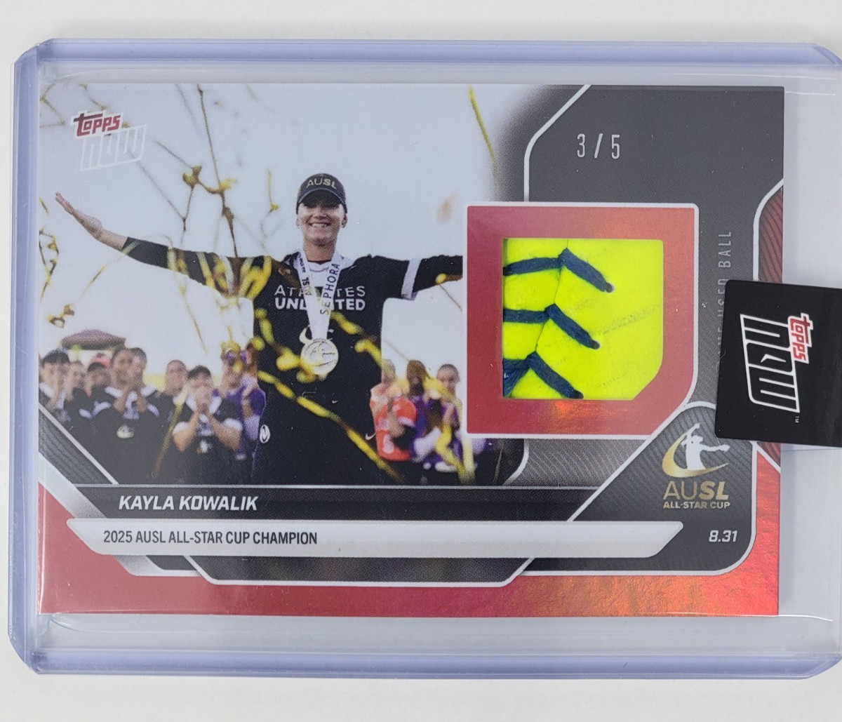 2025 Topps Now AUSL #38 Kayla Kowalik Blaze – Softball Relic – Red /5