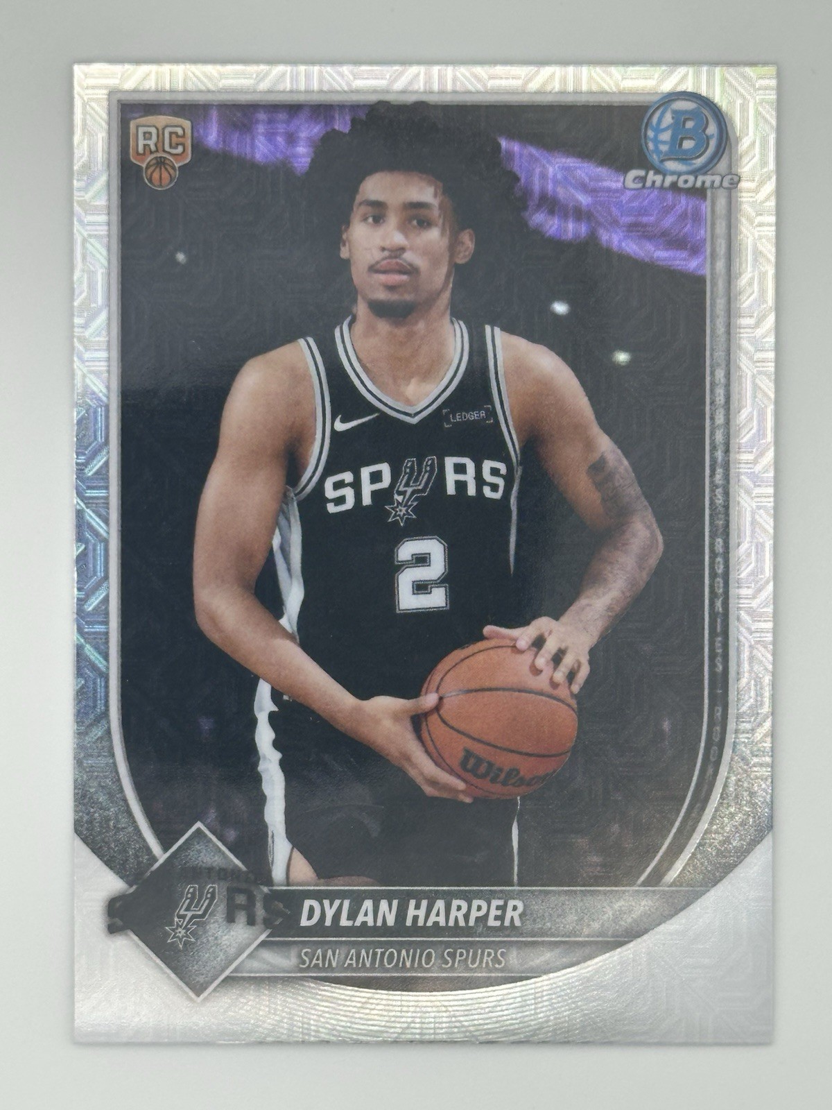 Dylan Harper Rookie Topps 2025-26 Bowman Chrome Mojo Refractor #BCV-2 Spurs