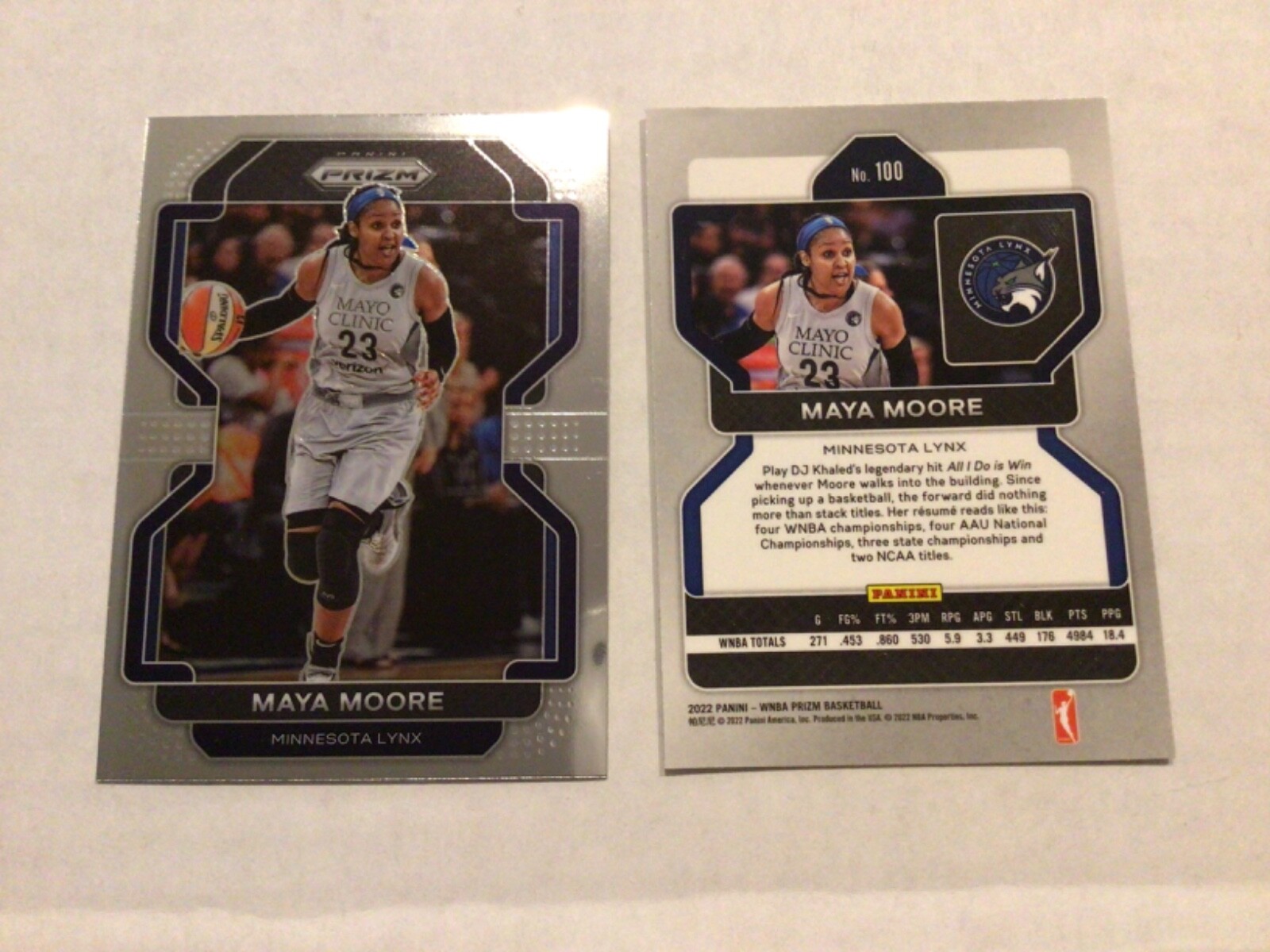 2022 Panini Prizm WNBA – Maya Moore Minnesota Lynx Base #100