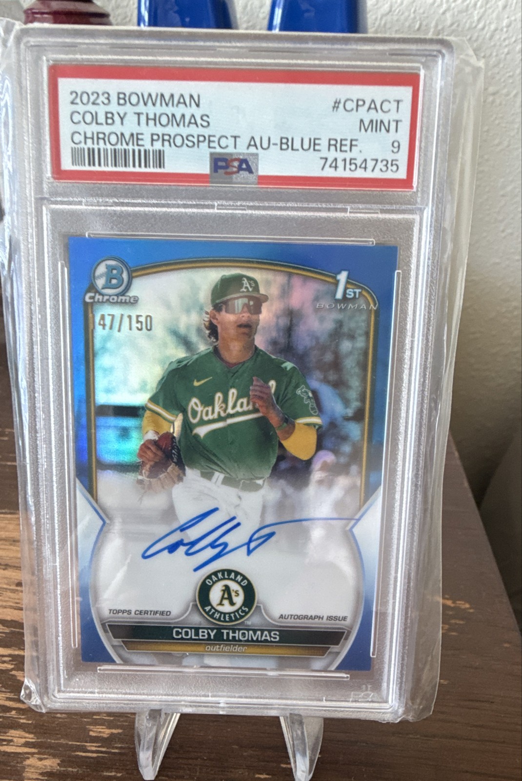 Colby Thomas 2023 Bowman – Chrome Prospect Auto #CPA-CT Blue Refractor /150