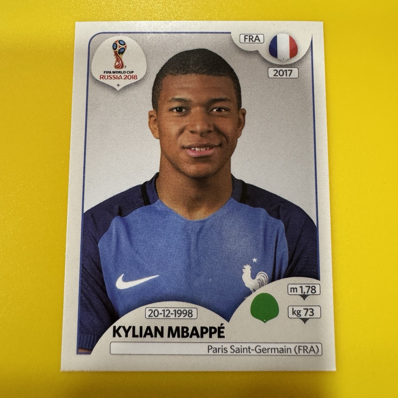 2018 Panini FIFA World Cup Pink Back #197 Mbappe Sticker Argentina Edition RC