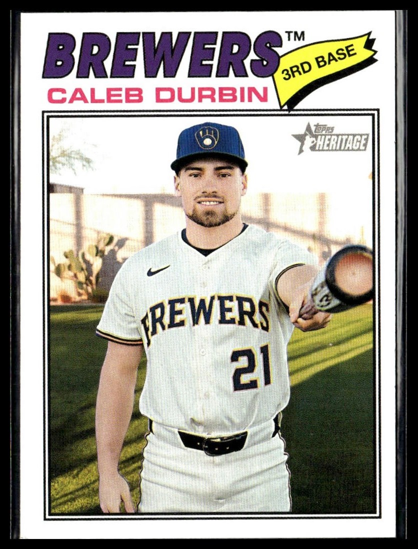 2026 Topps Heritage 109 Caleb Durbin Milwaukee Brewers Short Print SP