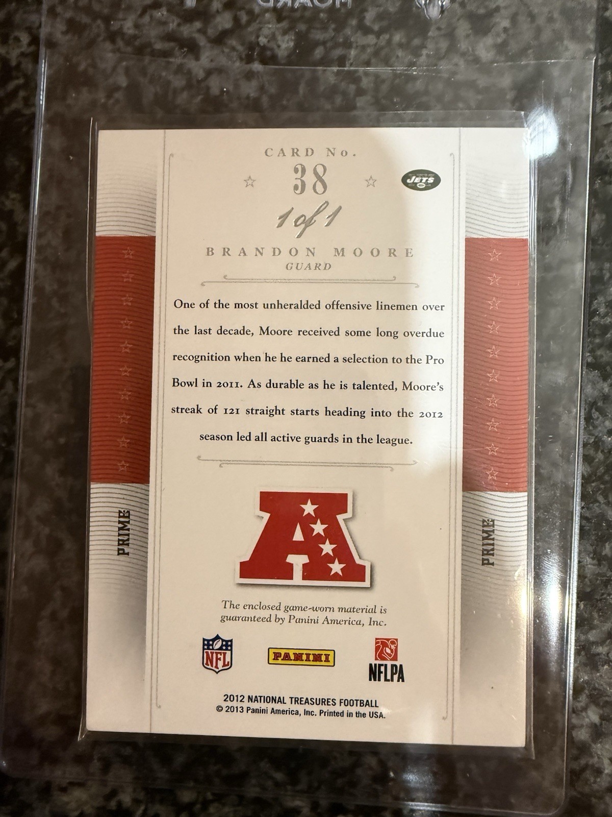 2012 Panini National Treasures Colossal Pro Bowl NFL Shield #1/1 Platinum