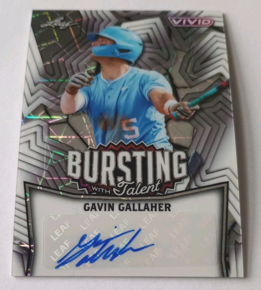 Gavin Gallaher 2025 Leaf Vivid Bursting with Talent Auto 1/3 North Carolina Star