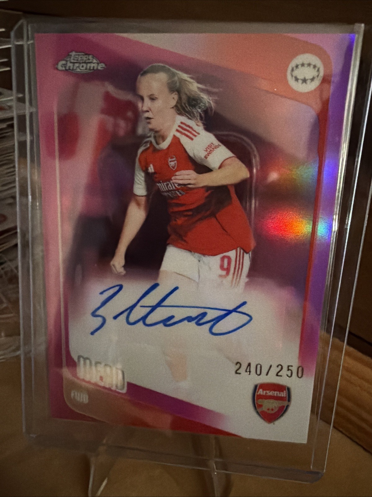 2025-26 Topps Chrome Women’s Champions League Beth Mead Pink Refractor Auto /250
