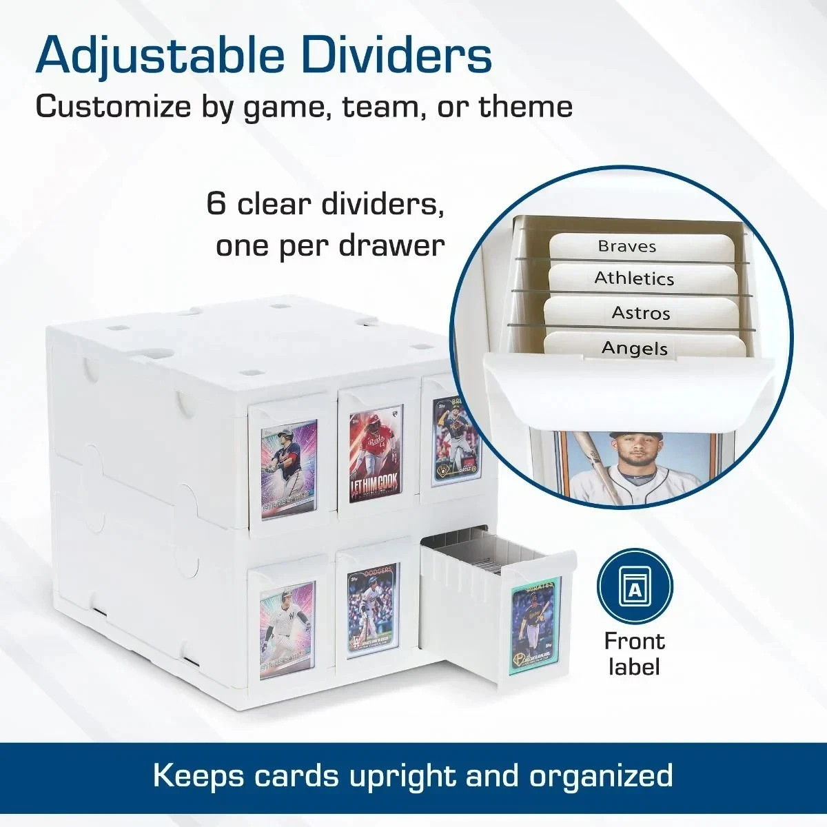 BCW 6 Drawer Card Catalog STACKABLE Box- White FREE SHIP