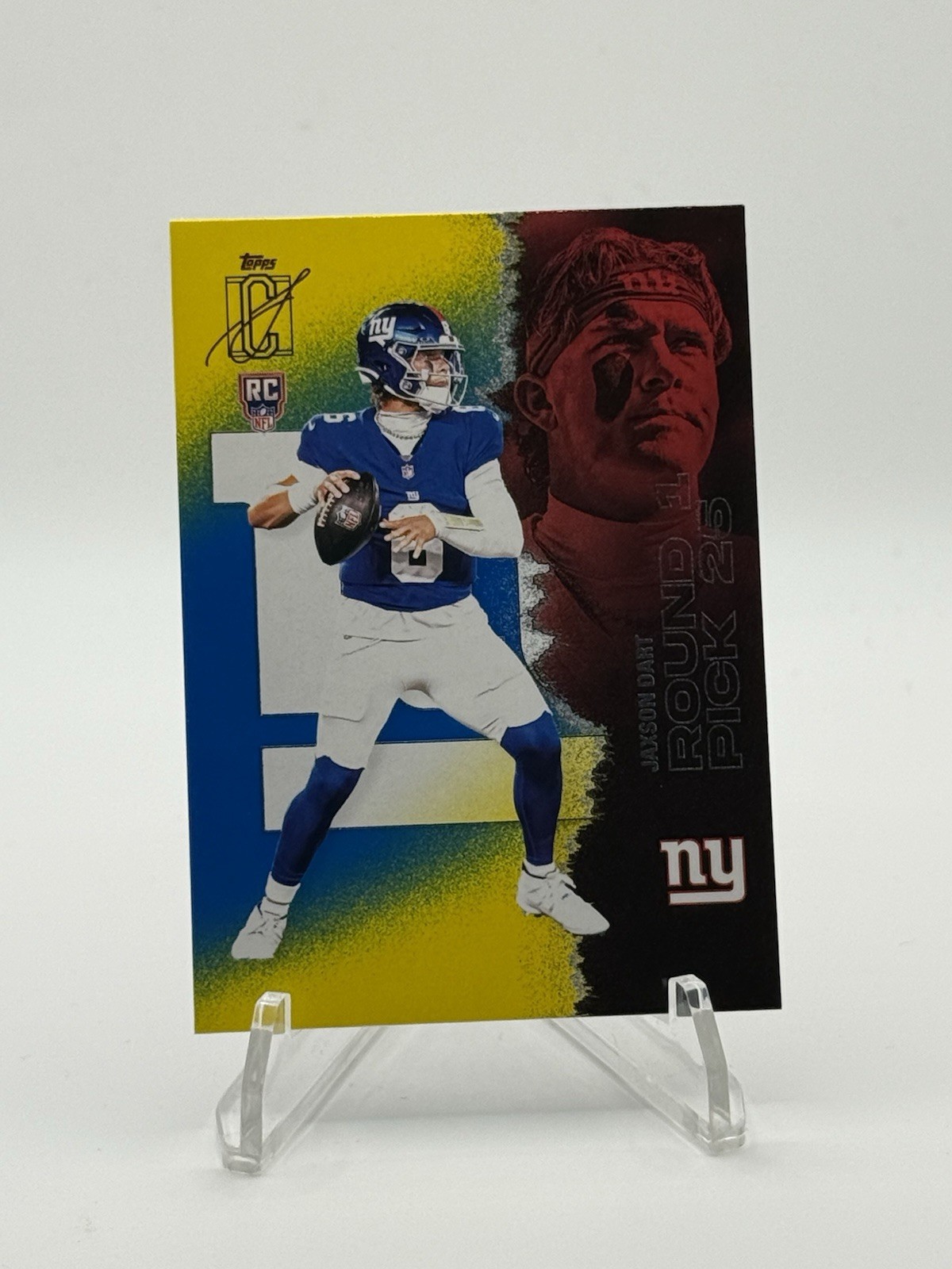 Topps Jaxson Dart Signature Series RC #106- Blue And Yellow New York Giants