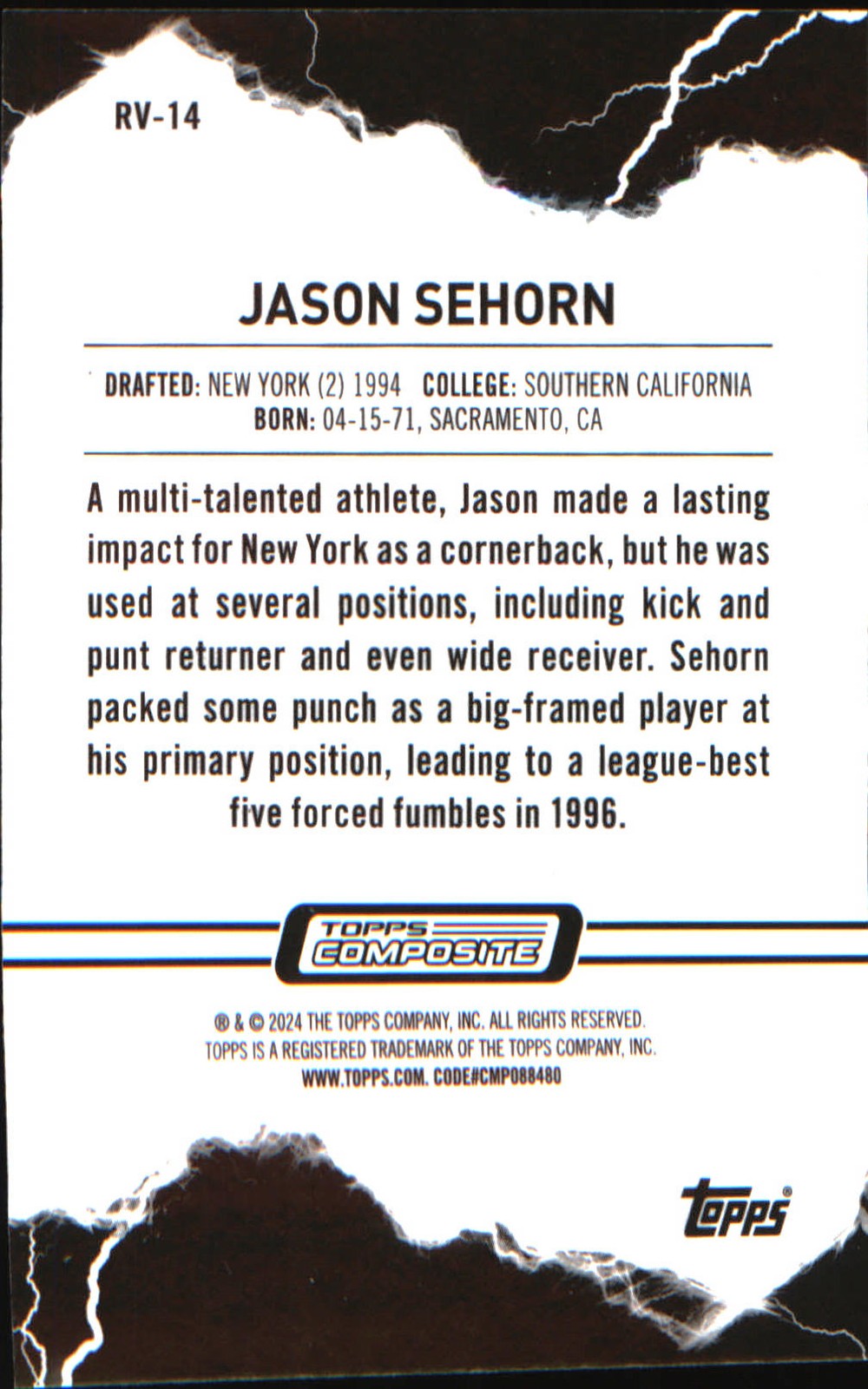 2023 Topps Composite Resurgence Voltaic #RV-14 Jason Sehorn