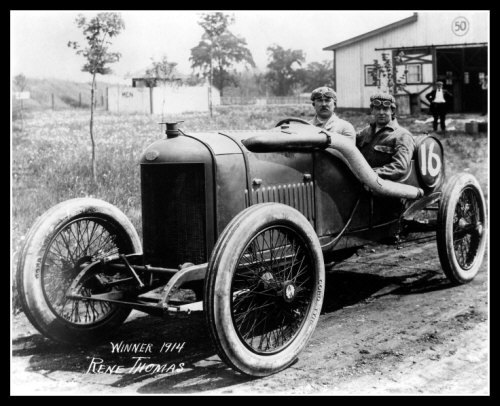 1914 Indy 500 Winner Rene Thomas #1 Racing Photo 8×10