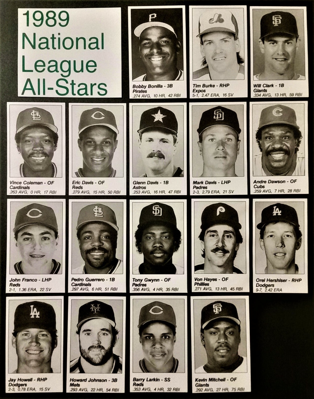 1989*1990*1991 MLB All-Star Game Program Inserts *You Pick* Centered Beauties!