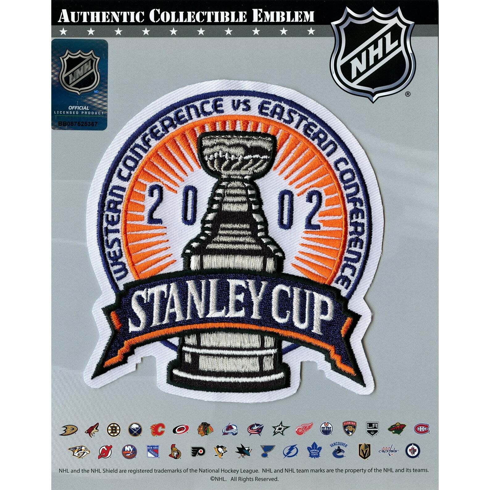 2002 NHL Stanley Cup Finals Jersey Patch Detroit Red Wings Carolina Hurricanes
