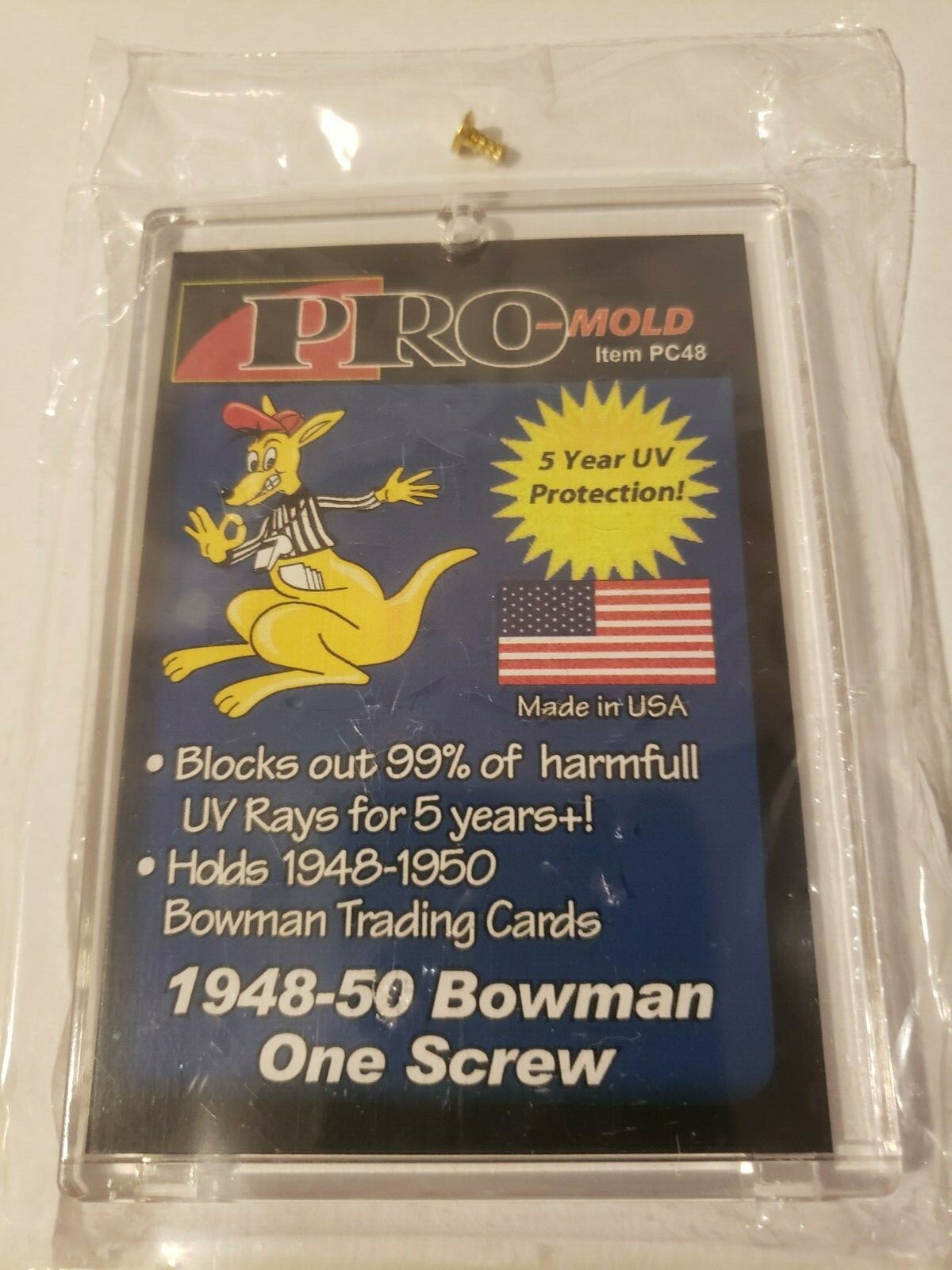 (3-Pack) Pro-Mold Vintage Size Screw Down Card Holder Fits 1948-1950 Bowman