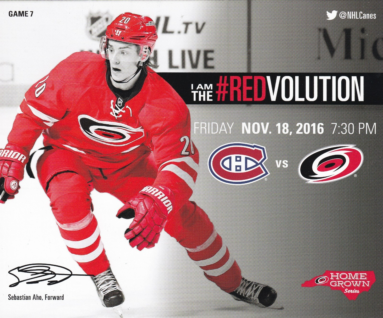 Carolina Hurricanes Program Line-up Cards Various Years Aho Ward Staal