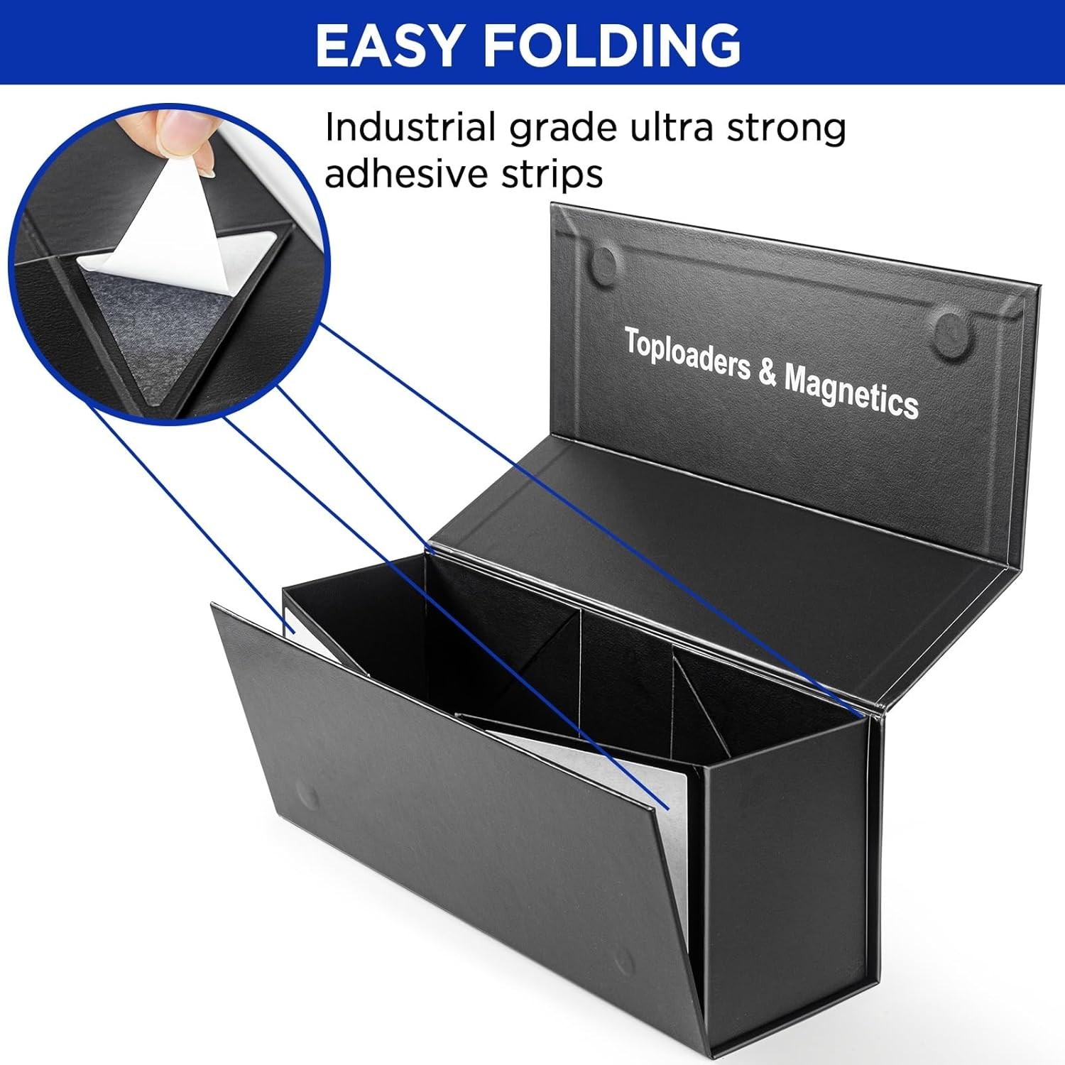 Top Loaders Storage Box for Trading Cards, Vertical Magnetic Closure Sports Card