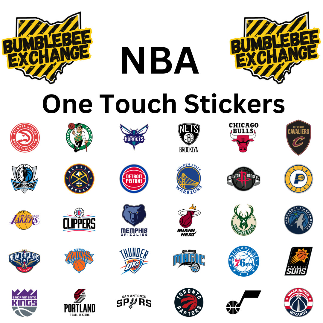 NBA One Touch Stickers – 45 Stickers – Premium Vinyl – Pick Your Team