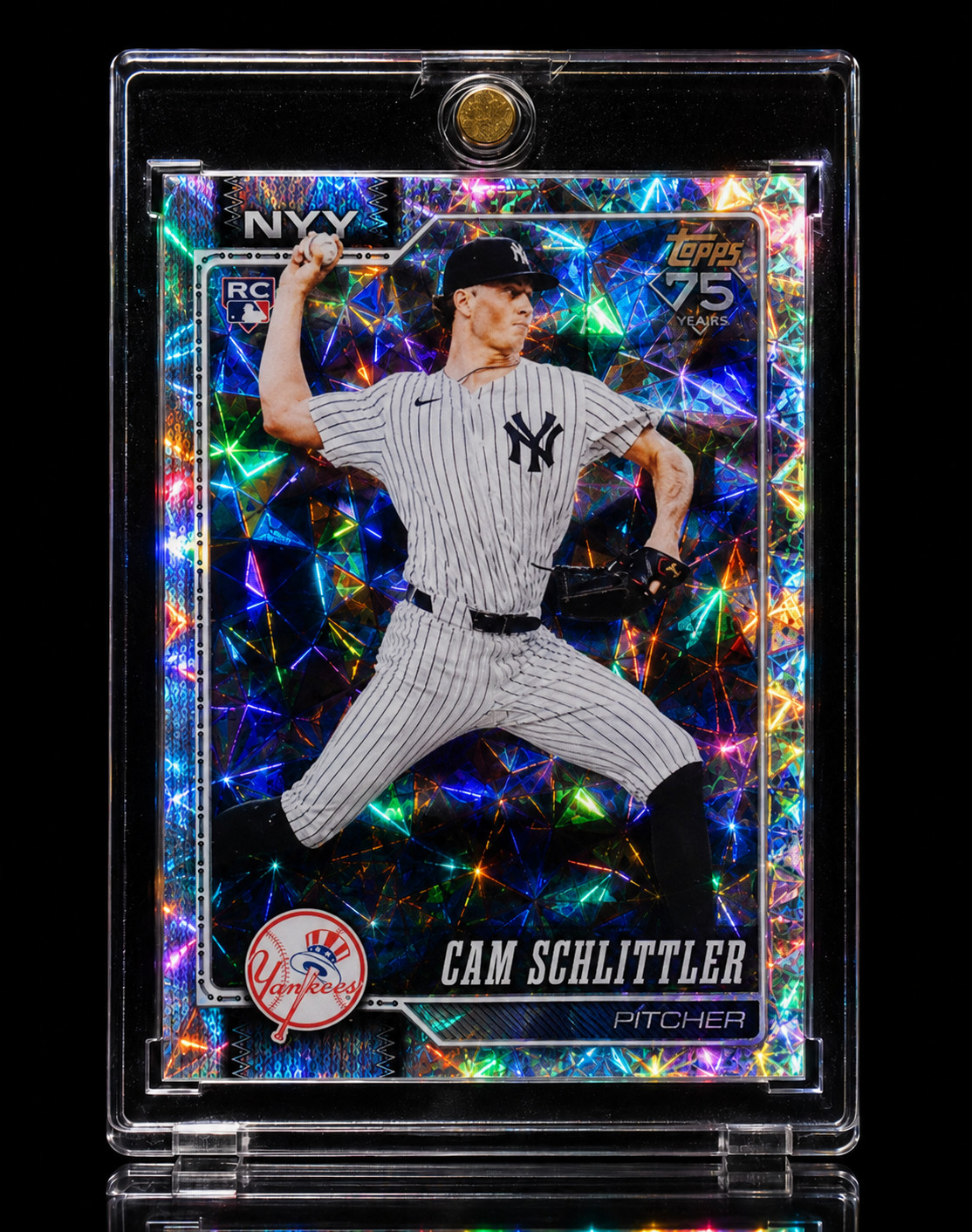 CAM SCHLITTLER ROOKIE DIAMANT REFRACTOR Silver Holo Diamond Topps Foil YANKEES