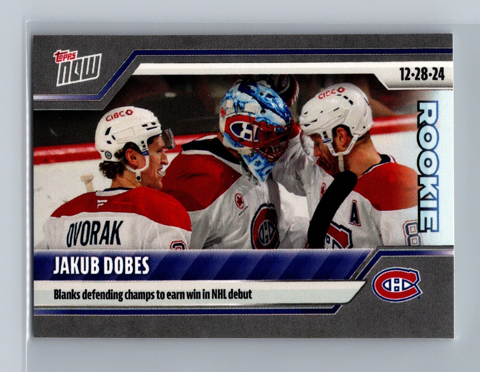 2024-25 Topps Now NHL Sticker #74 JAKUB DOBES ROOKIE RC MONTREAL CANADIENS