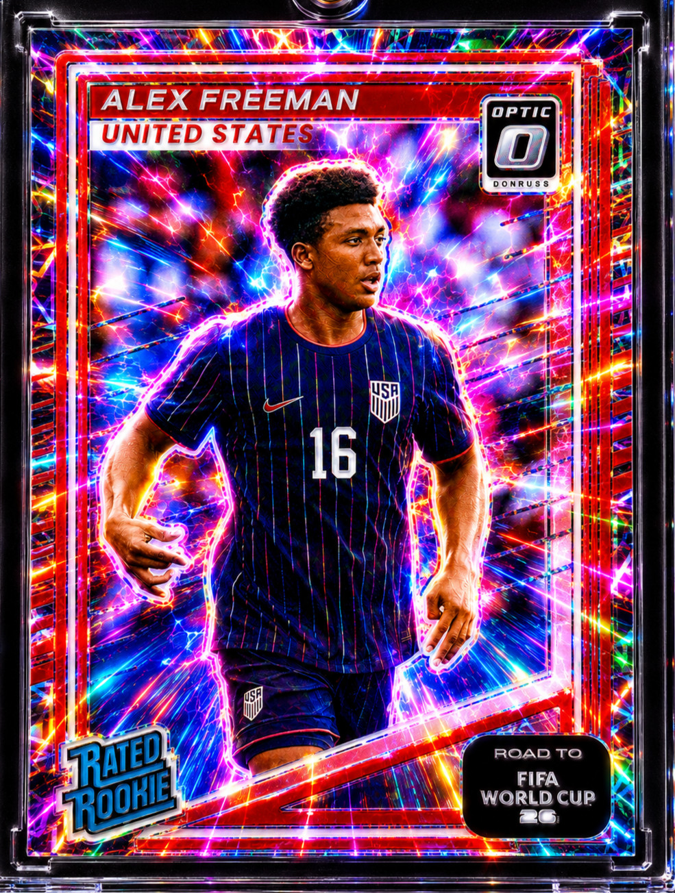 ALEX FREEMAN ROOKIE SHOCK REFRACTOR SSP HOLO PRIZM Rare RC Velocity Optic USMNT