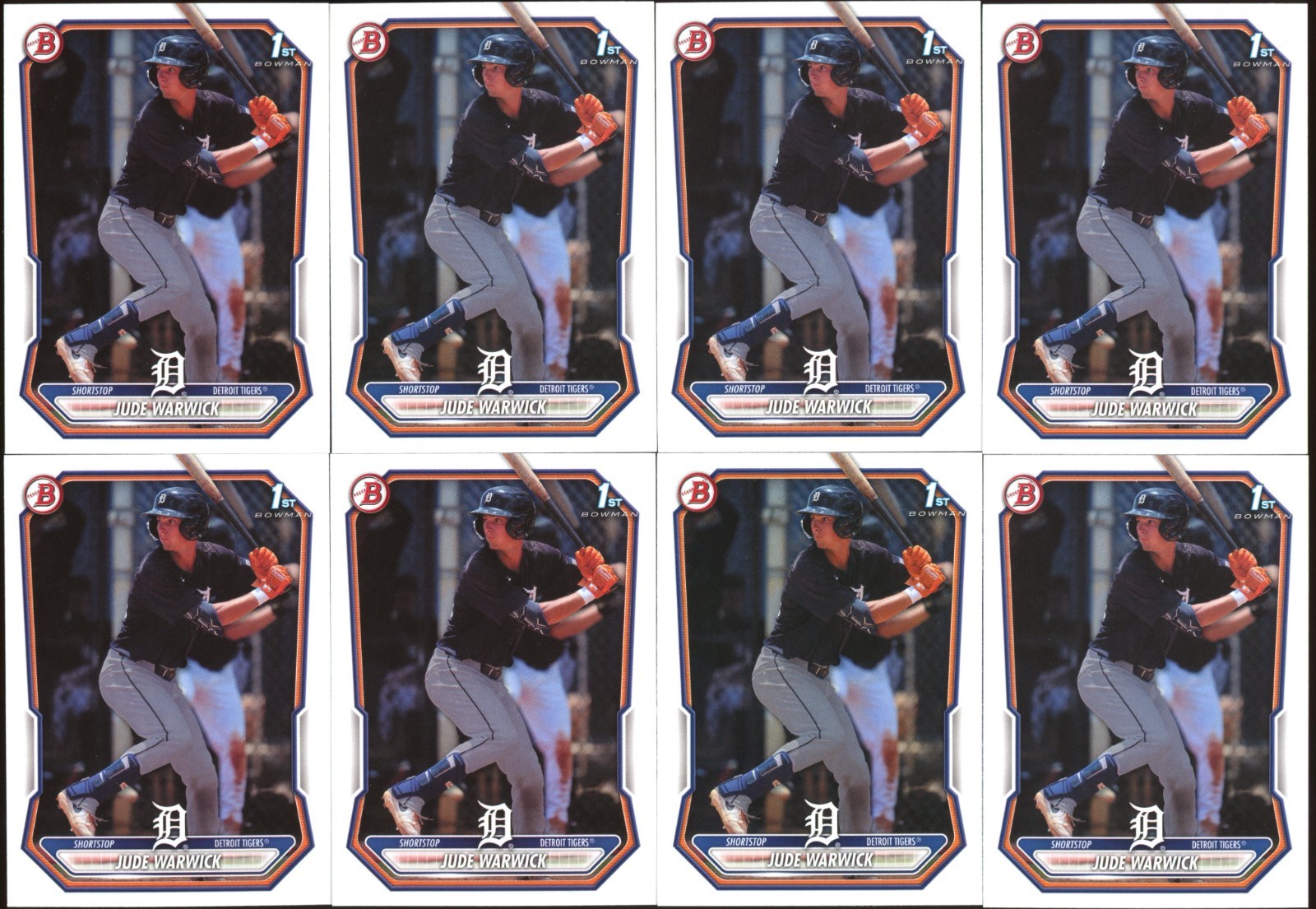 Jude Warwick 2026 Bowman BP-58 1st – 8 Card Lot