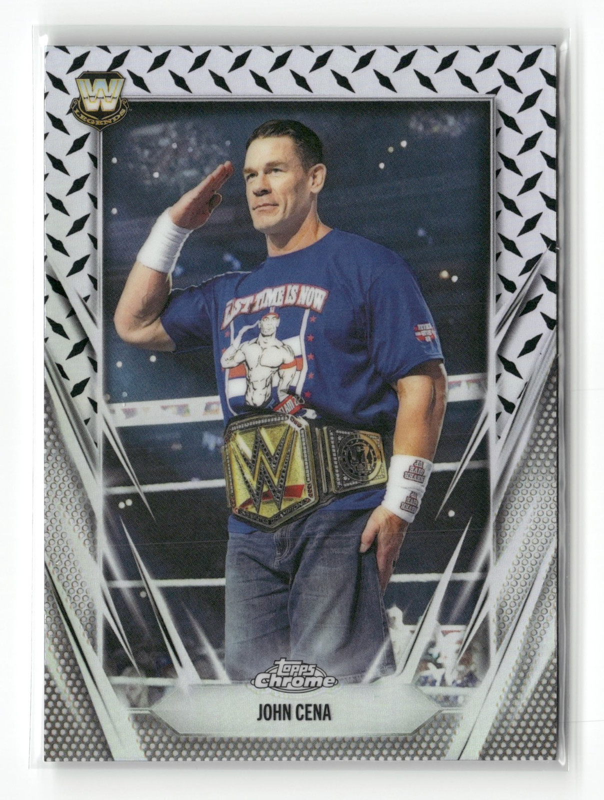2026 Topps Chrome WWE John Cena #2 Diamond Plate Refractor Parallel Legends