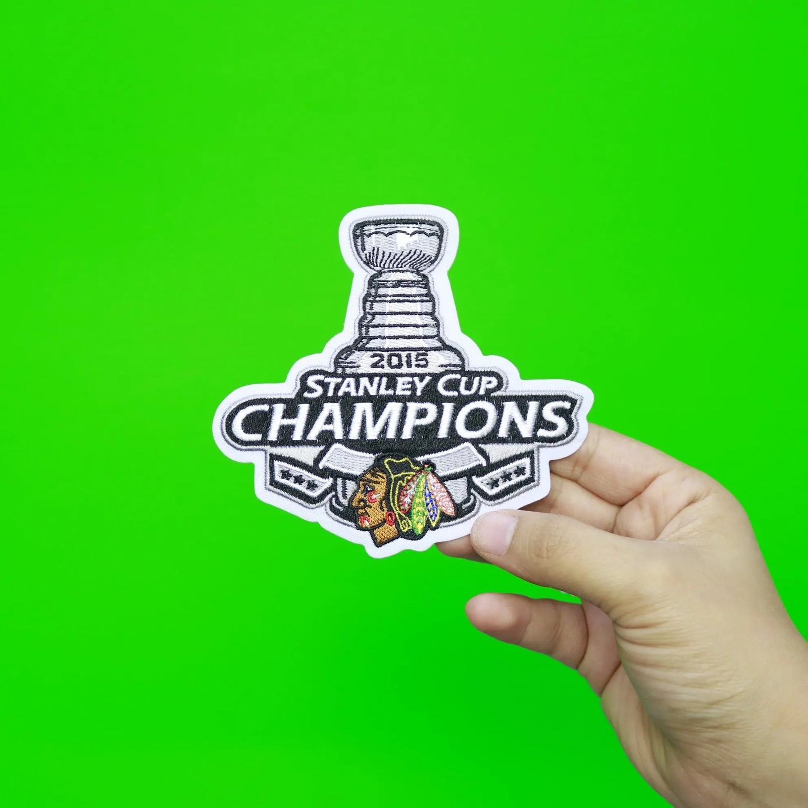 2015 Official Chicago Blackhawks Champions NHL Stanley Cup Finals Patch Jersey