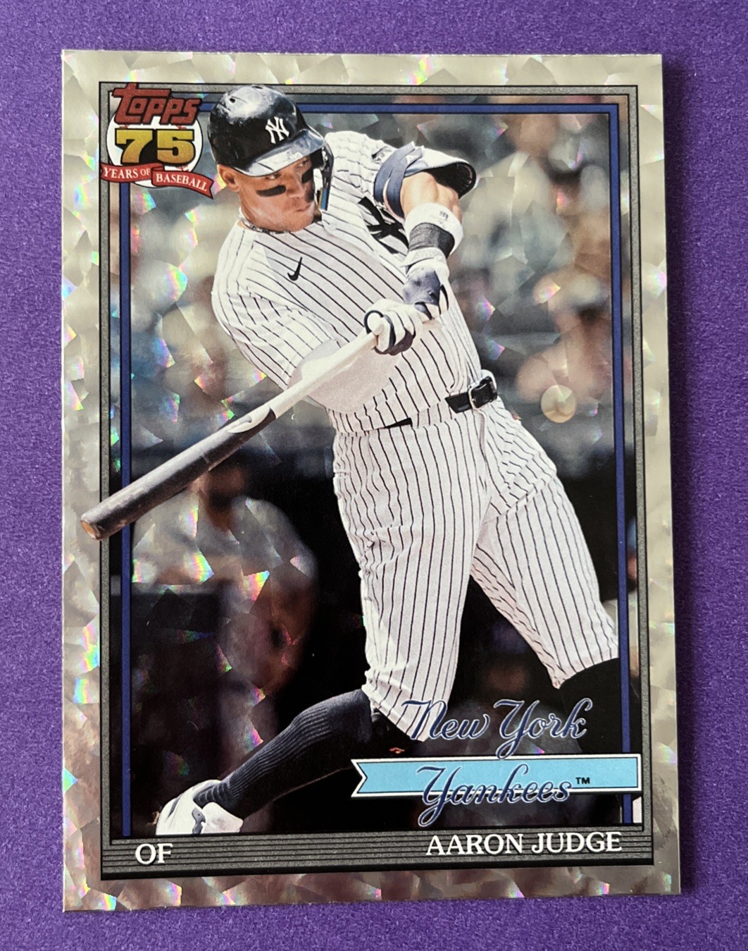 2026 Topps Series 1 – 1991 Topps Baseball Aaron Judge #T91-34 Crackle Foilboard