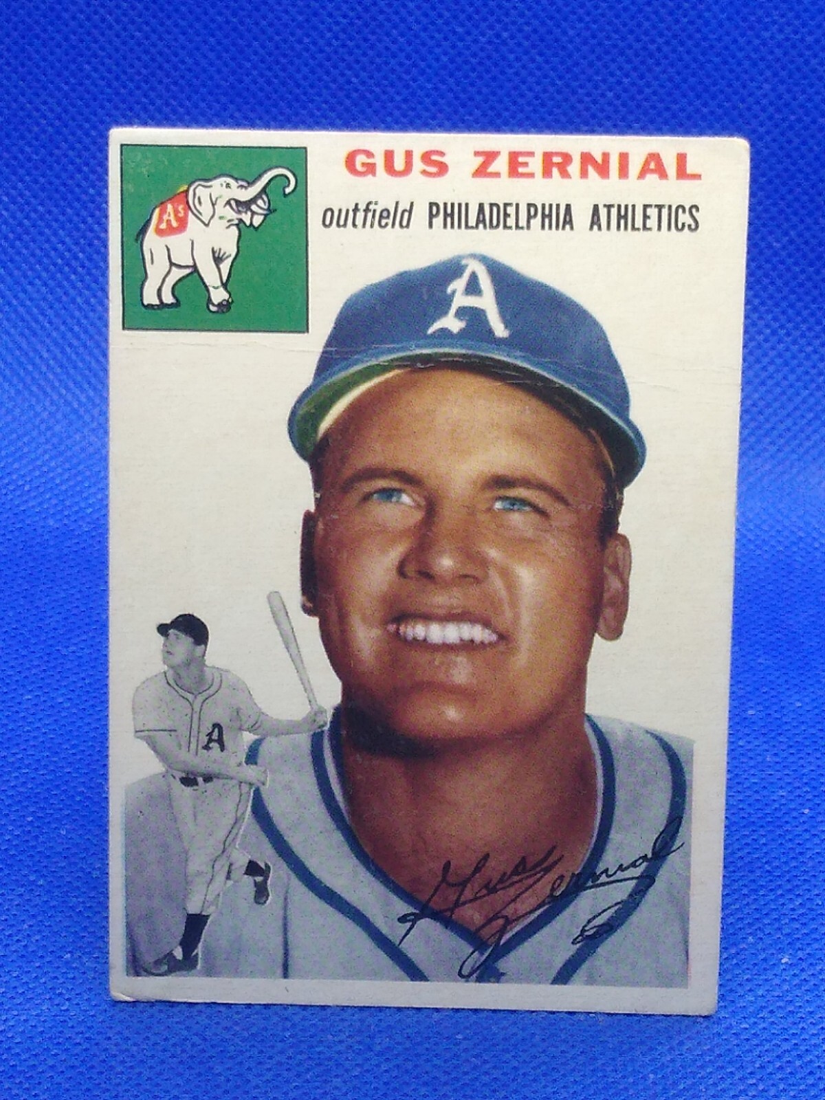 1954 Topps Baseball Card #2 Gus Zernial – Philadelphia Athletics