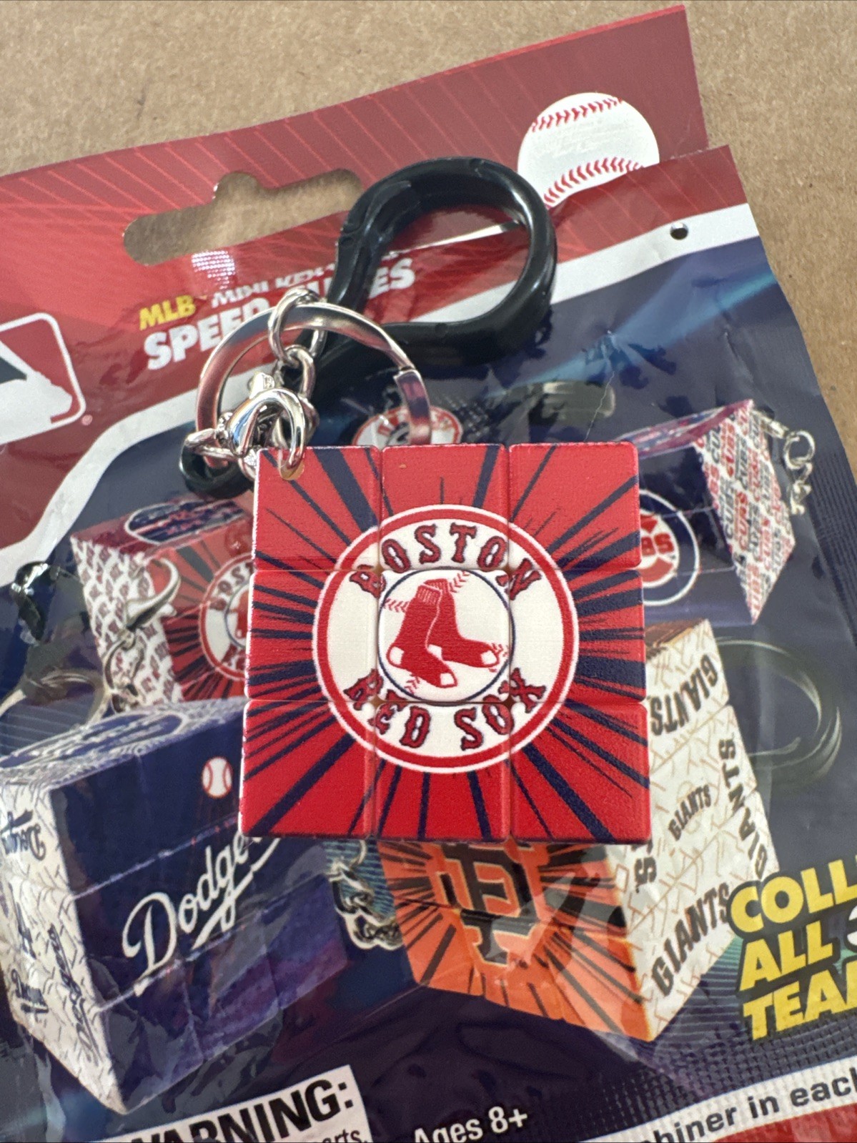 2025 MLB Baseball Mini Keychain Speed Cubes Boston Red Sox Rubik’s Baseball
