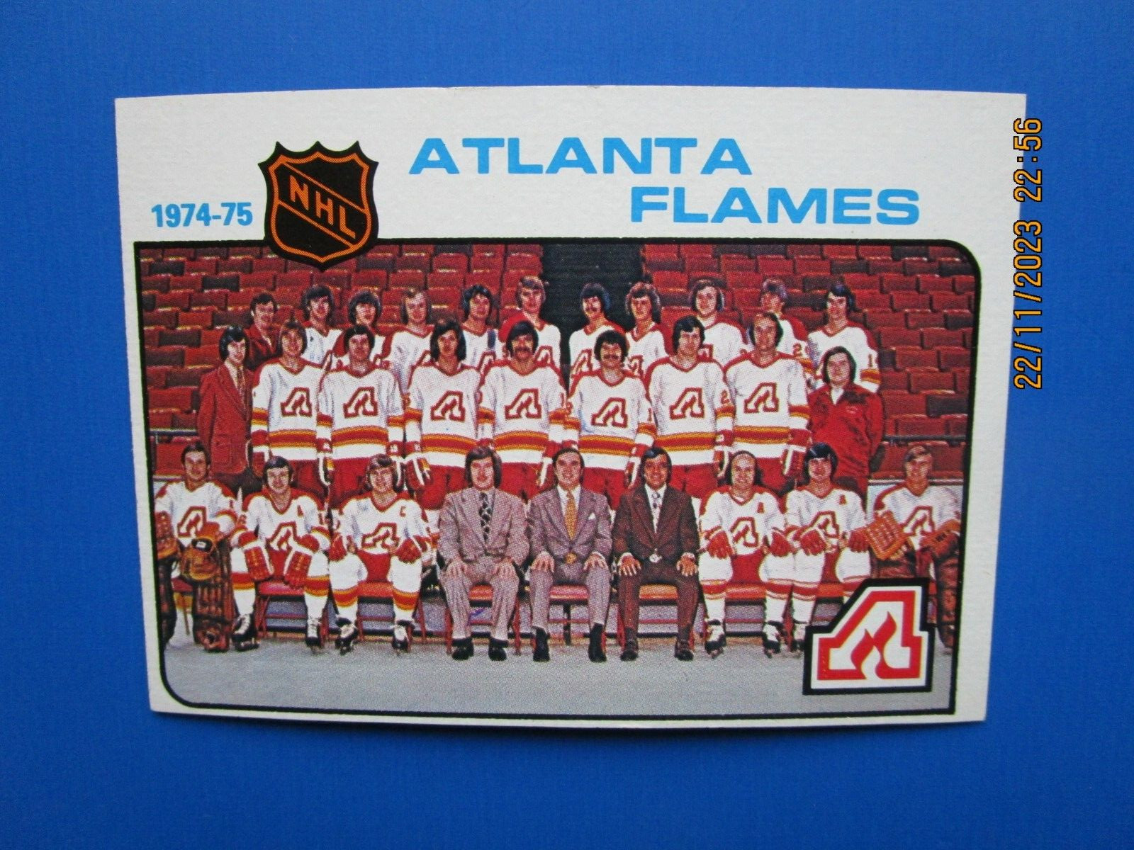 1975-76 TOPPS # 85 ATLANTA (CALGARY) FLAMES UNMARKED TEAM CHECKLIST..NEAR MINT