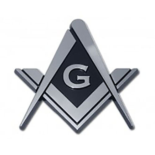 Masonic Mason Square Compass Metal Auto Emblem