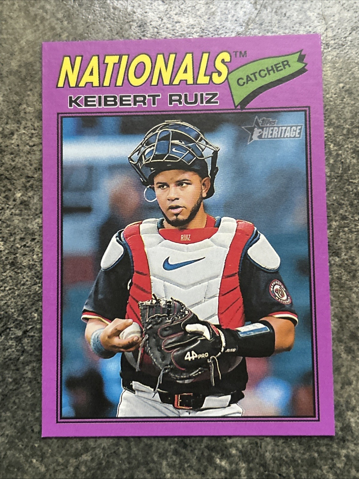 Keibert Ruiz 2026 Topps Heritage #201 (SP) Purple Border Nationals Short Print