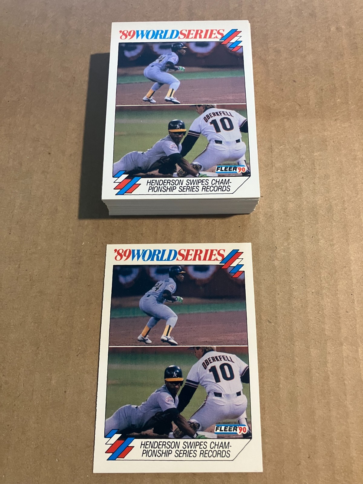 Rickey Henderson 1990 fleer ’89 World Series #11 Oakland Athletics