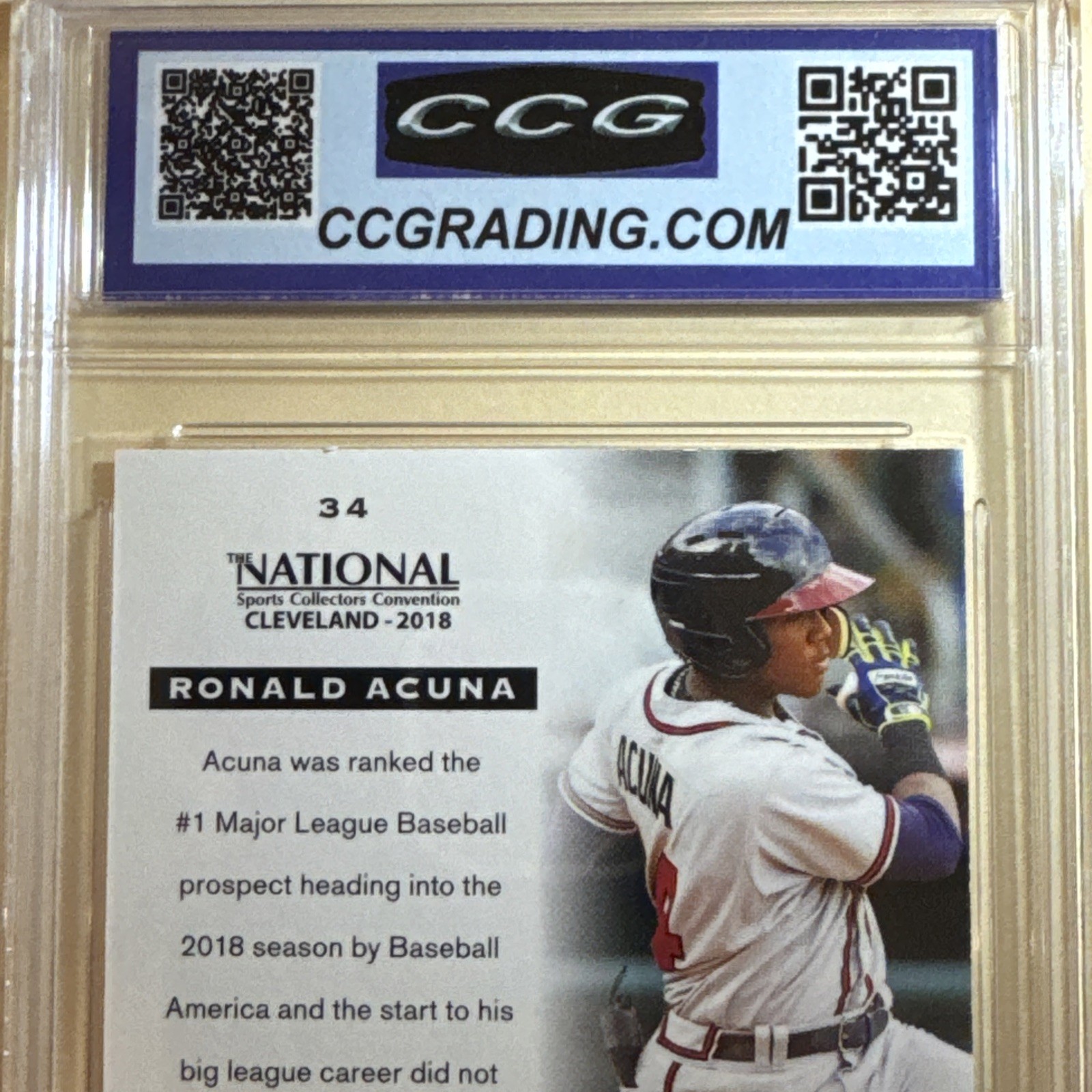 2018 leaf the National #34 Ronald Acuna Jr RC Gem Mint 10 🔥