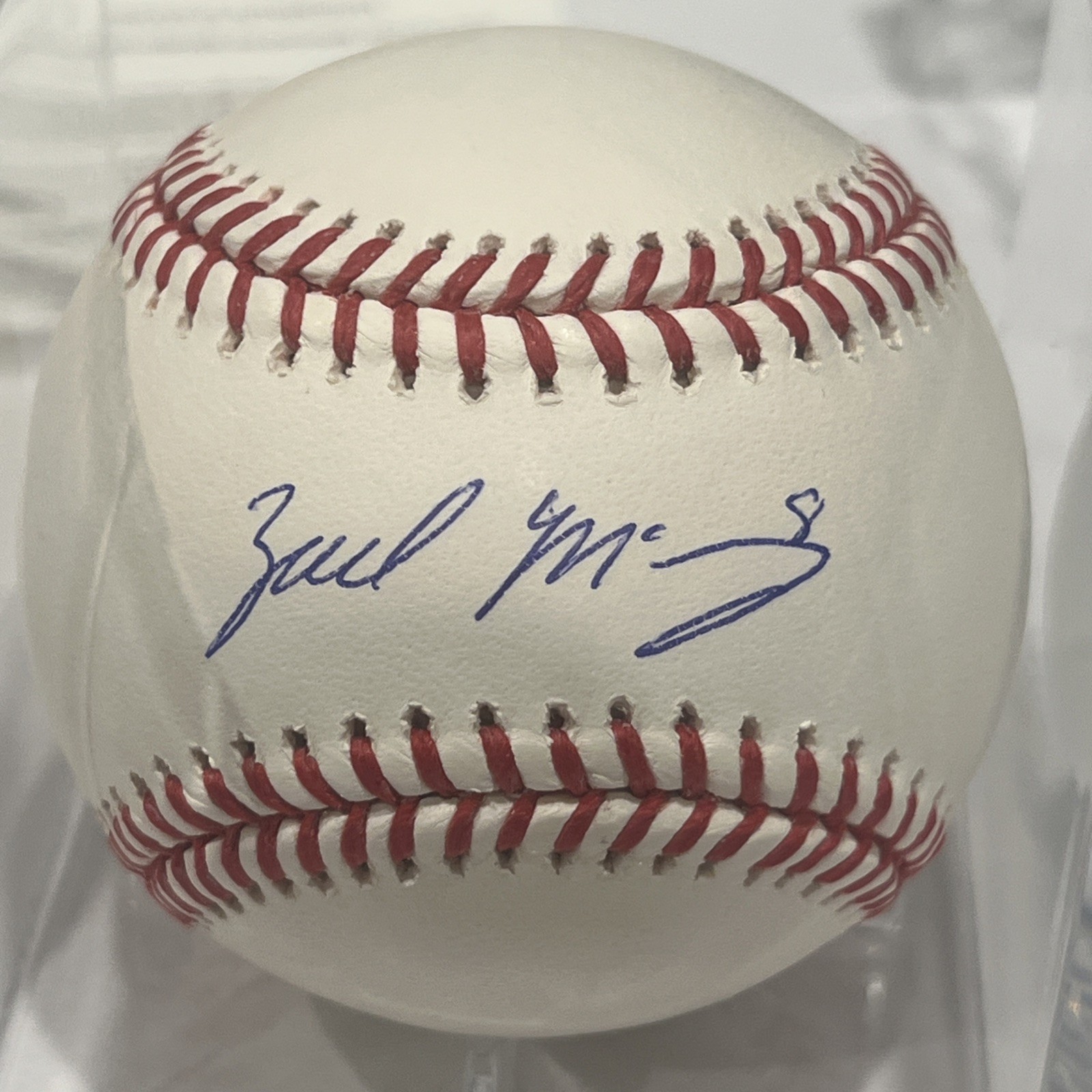 Zach McKinstry Autographed Official MLB ONYX Authenticated W/ Stand