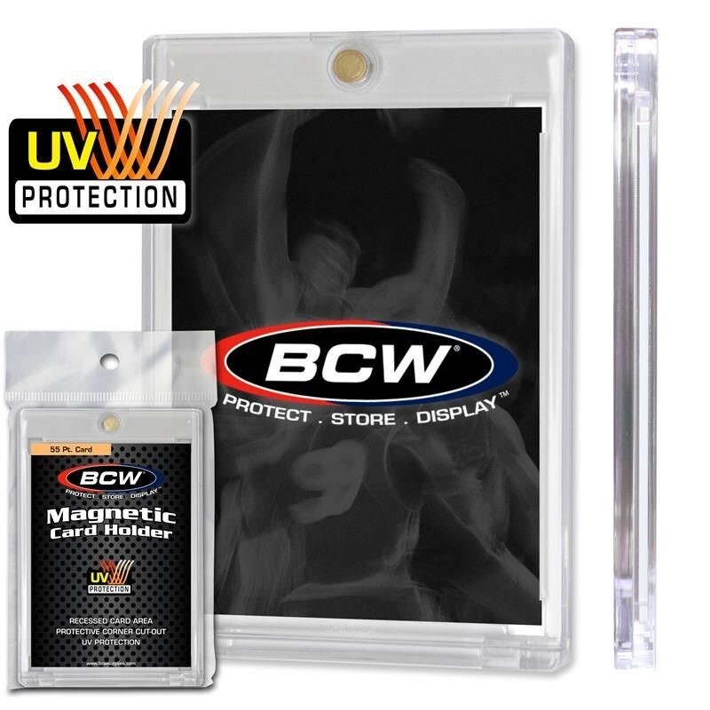 1 BCW Magnet Card Holder 55 Pt Recessed UV Protection Slab 2 1/2 x 3 1/2 Inside