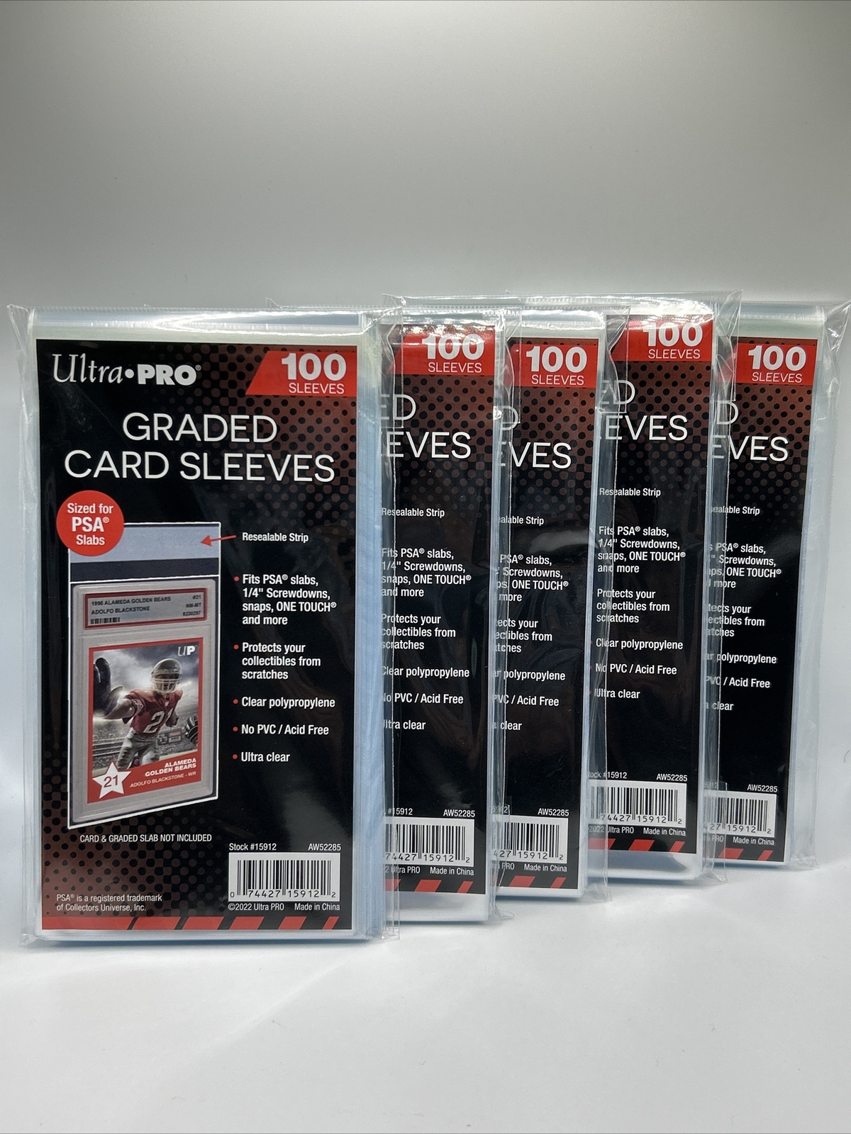 Ultra Pro GRADED Card Sleeves PSA Perfect Fit 5 Packs of 100, 500 Total