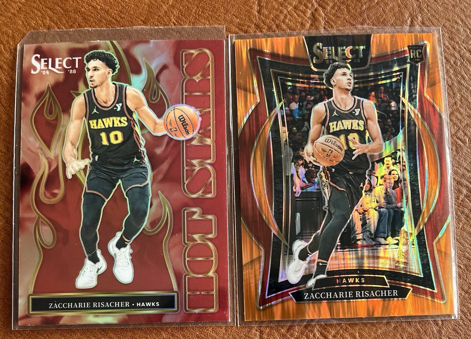2 Card Rookie Lot Zaccharie Risacher Hawks 2024-25 Prizm Concourse