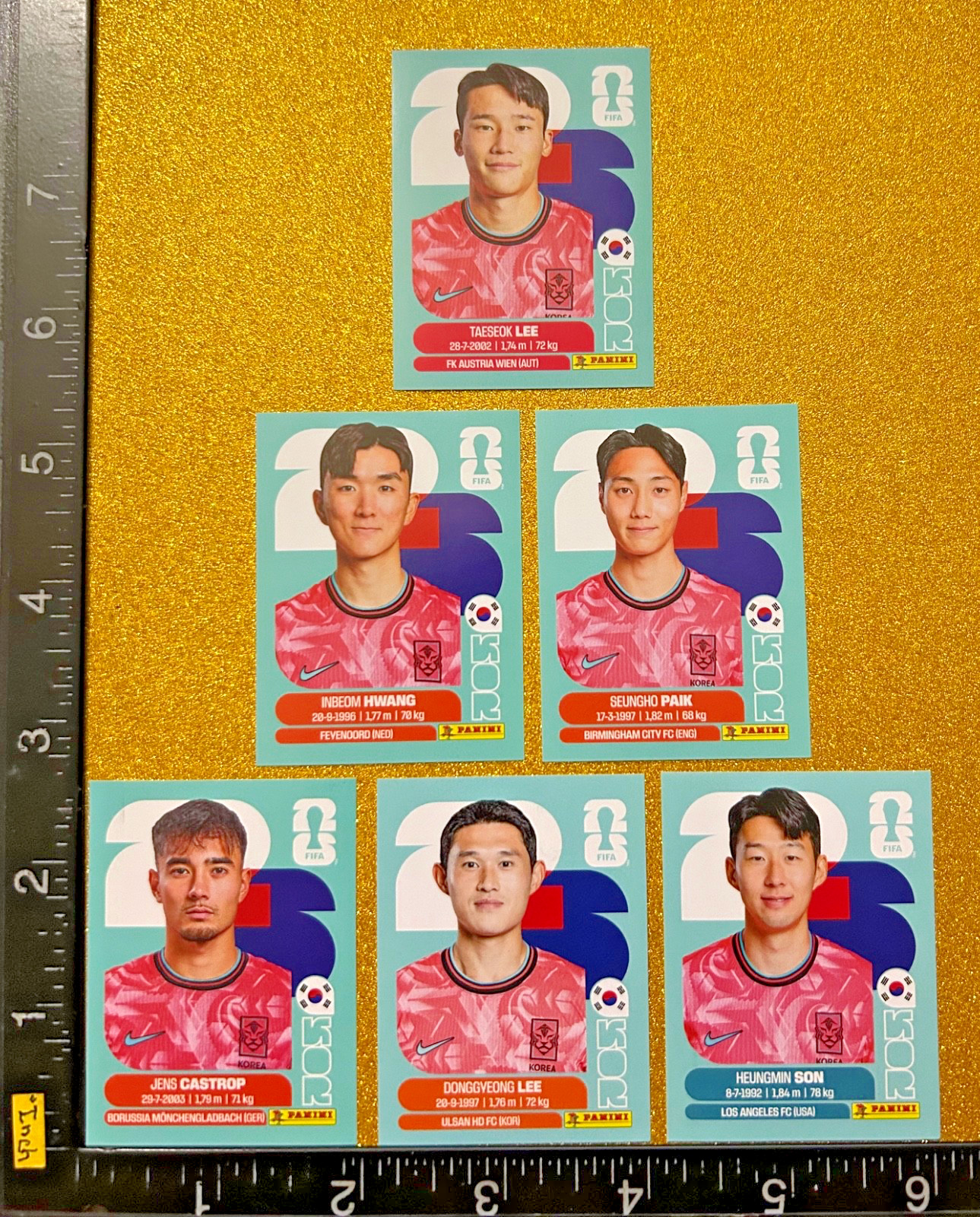 PANINI STICKERS WORLD CUP 2026 USA-MEX-CAN, SET OF 6 BLUE, KOREA REPUBLIC TEAM