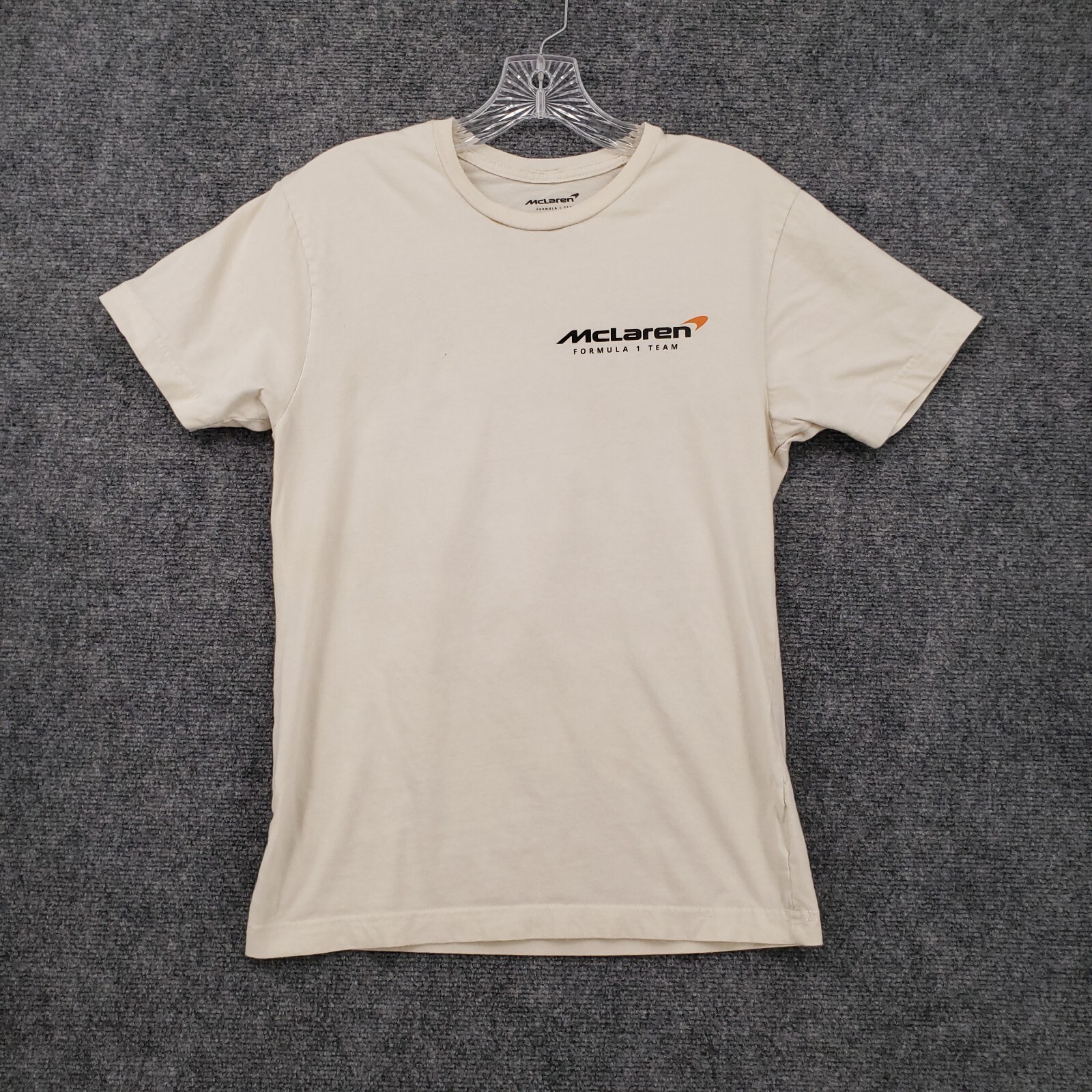 McLaren Formula 1 Team T Shirt Mens Small Beige Racing Motor Sport Crew Neck Tee