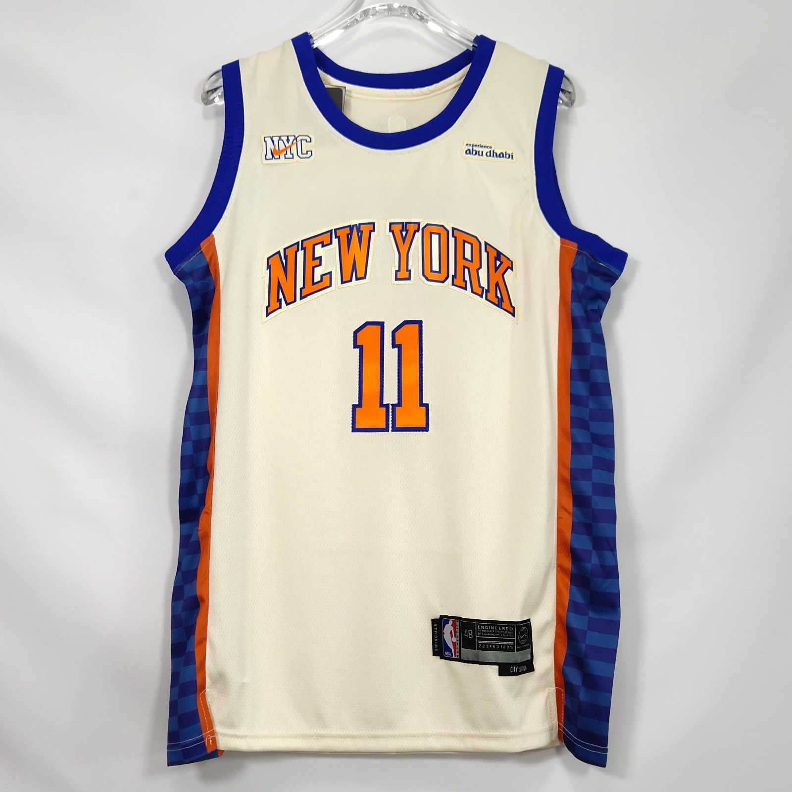 (FINAL version)Jalen Brunson #11 stitched lettering beige jersey