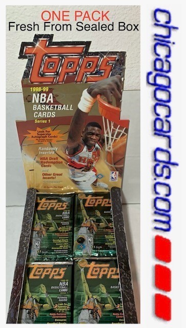 ONE 1998-99 Topps Series 1 HOBBY Pack Look4 Kobe AUTO Jordan Chrome Refractor