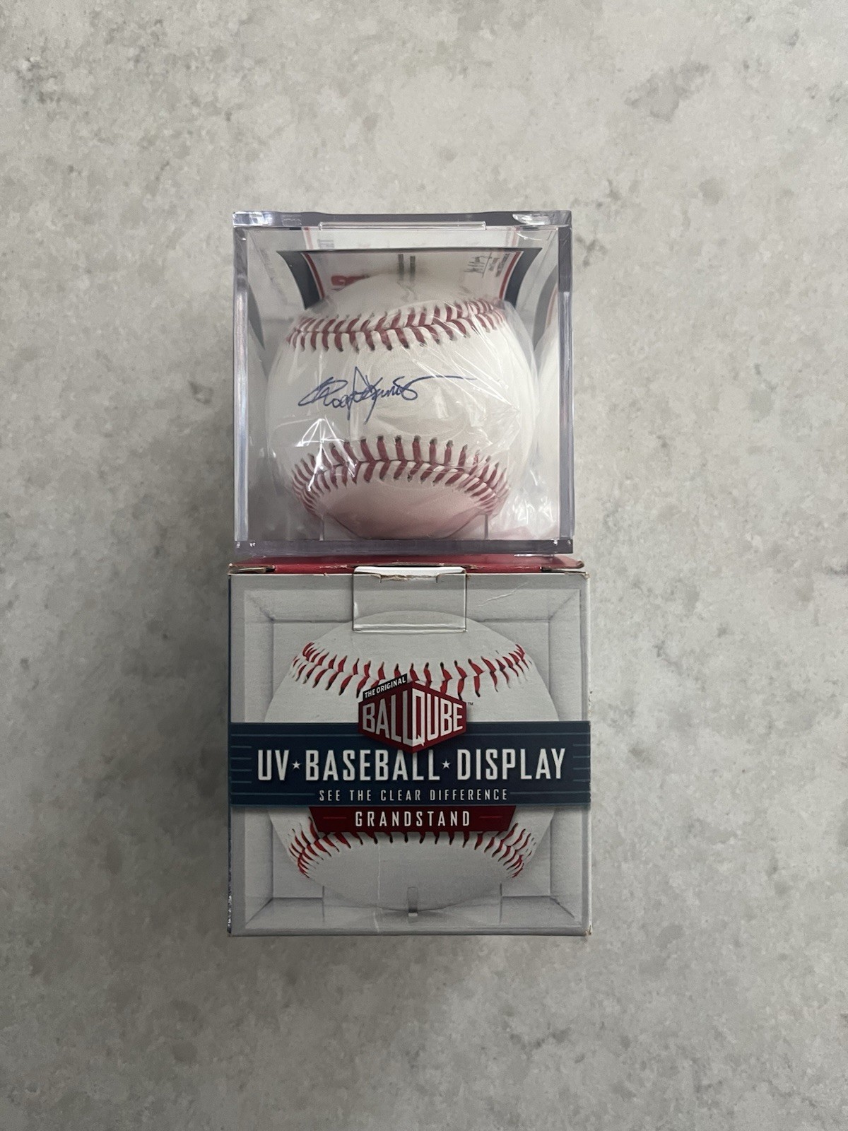BallQube UV Baseball Display Case Clear Cube w/ Box, Signed by Roger Clemons