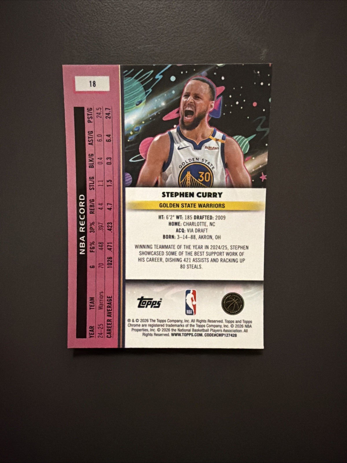 2025-26 Topps Cosmic Chrome – Stephen Curry #18 Golden State Warriors