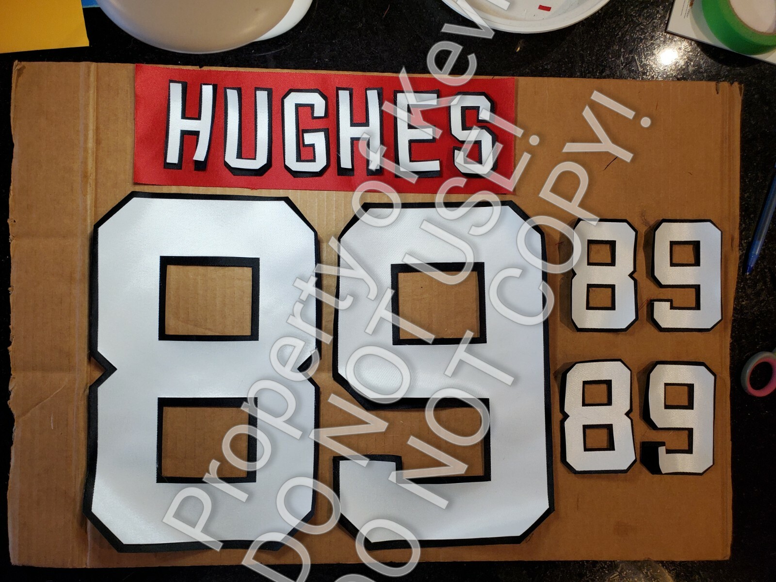 New Jersey Devils Lettering Custom ANY YR Name Number UNSEWN kit for Jersey