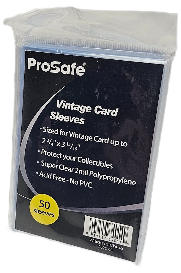 (150-Count) Pro-Safe Vintage Card Sleeves – For 1956 and Older Acid Free No PVC