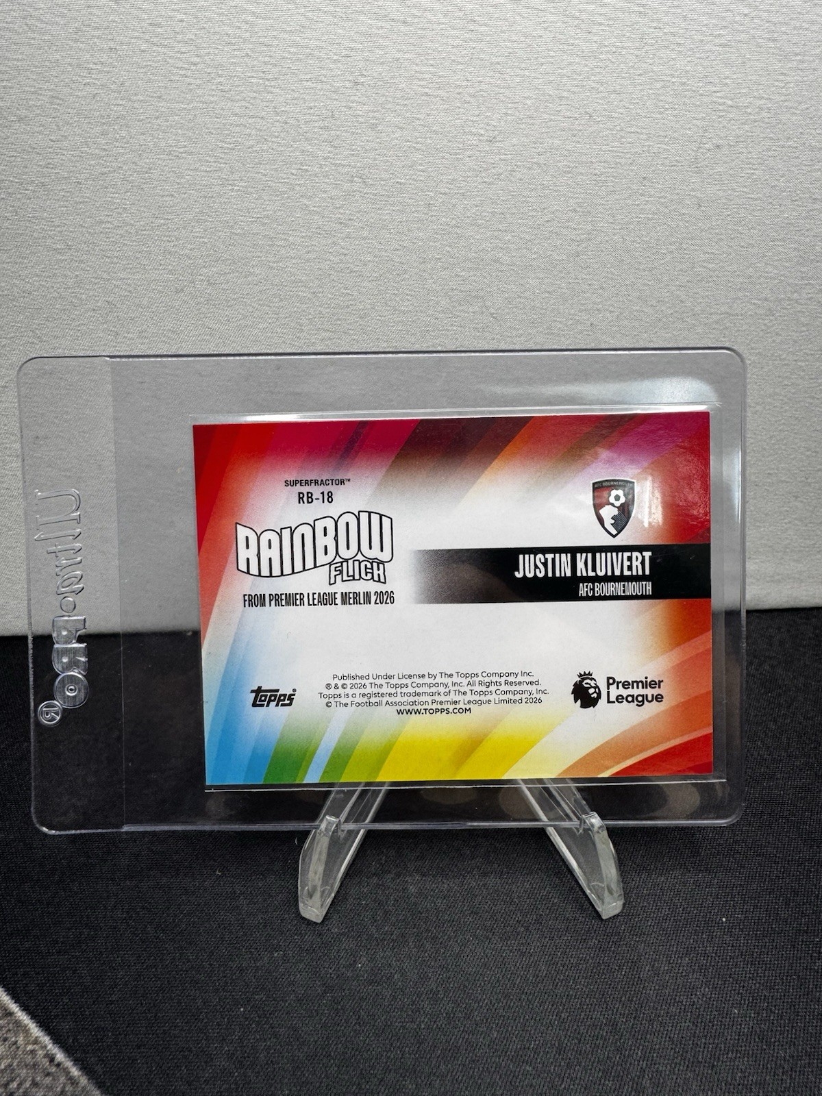Topps Merlin – Rainbow Flick Justin Kluivert Bournemouth RB18 – SUPERFRACTOR 1/1